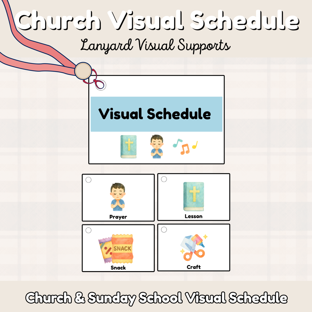 Church Visual Schedule Lanyard Cards for Children with Special Needs