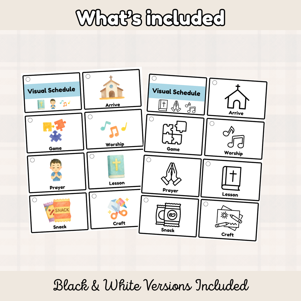 Church Visual Schedule Lanyard Cards for Children with Special Needs