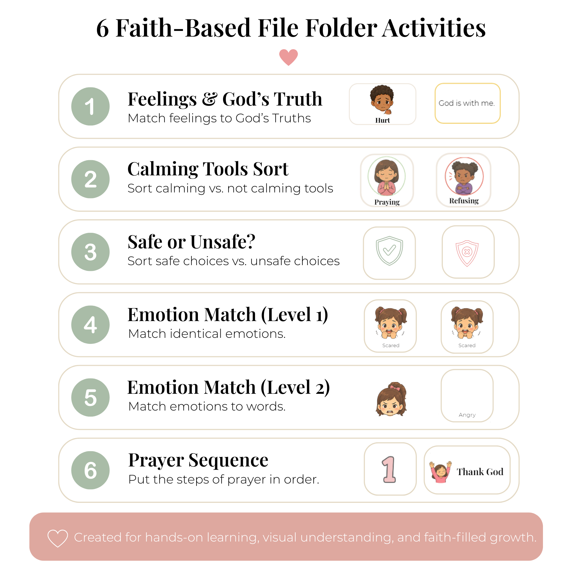 Faith-Based File Folder Activities for Emotional Regulation