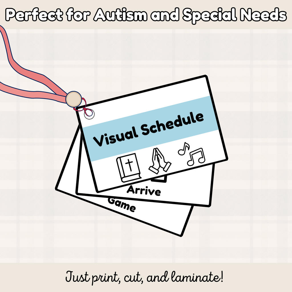 Church Visual Schedule Lanyard Cards for Children with Special Needs