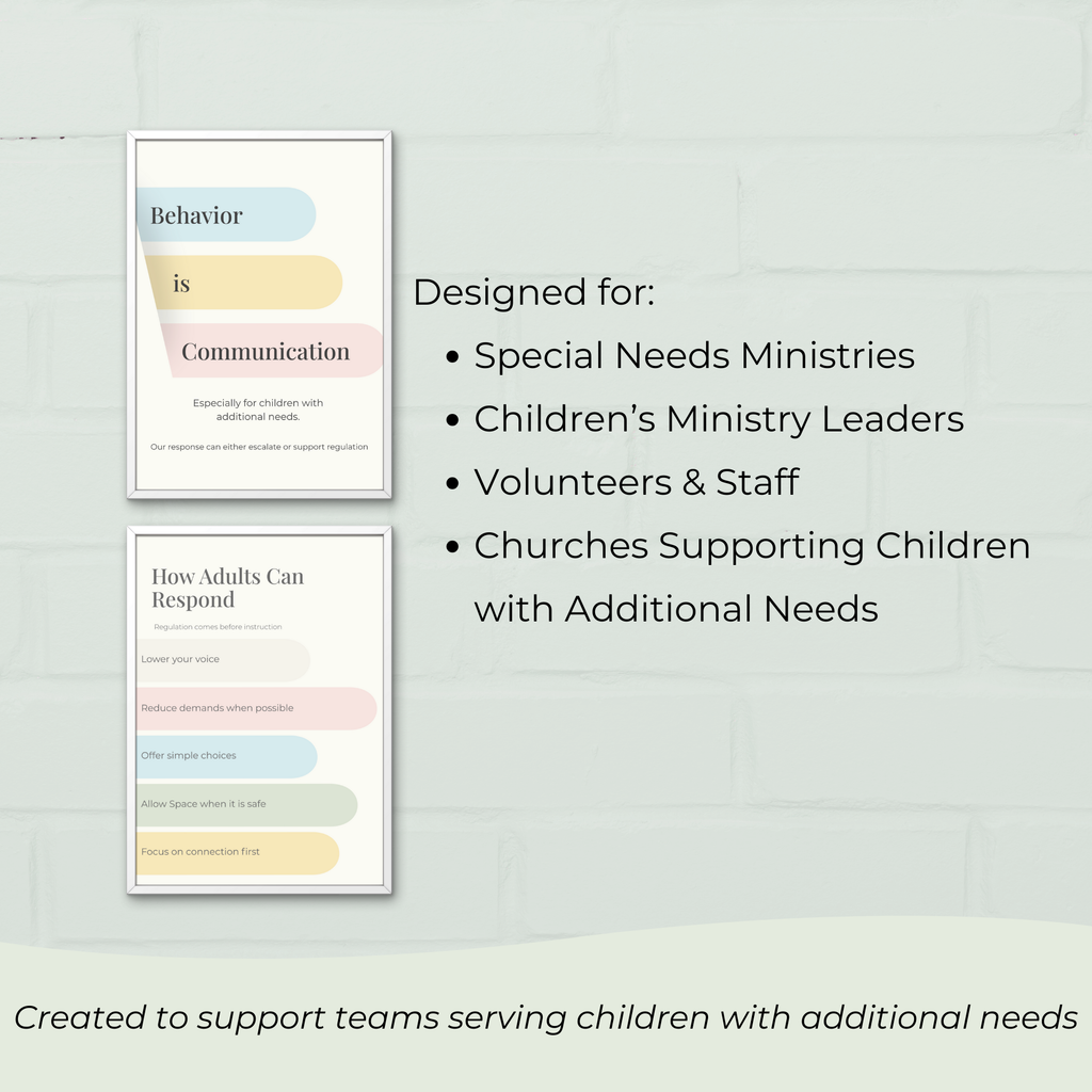Behavior is Communication: Faith-Centered Posters for Special Need Ministries